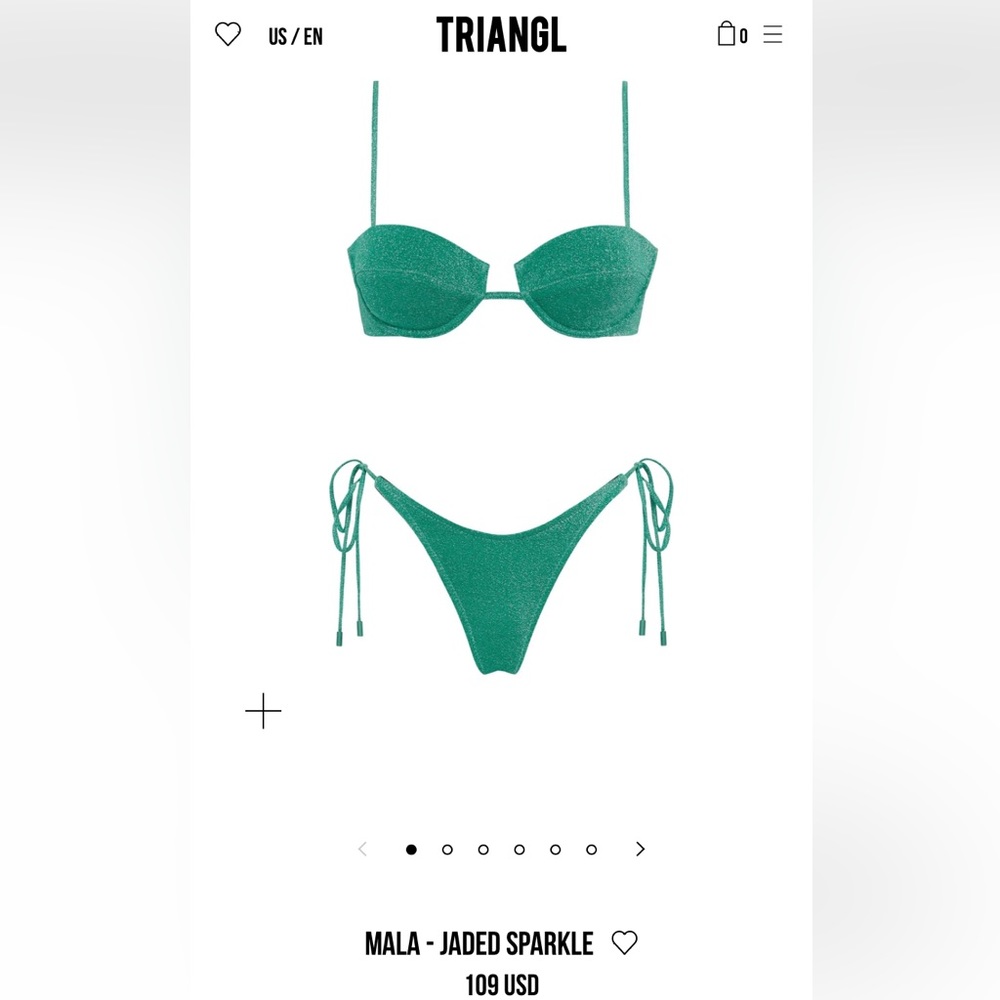 Triangl MALA - Jaded Sparkle bikini set with zip bag